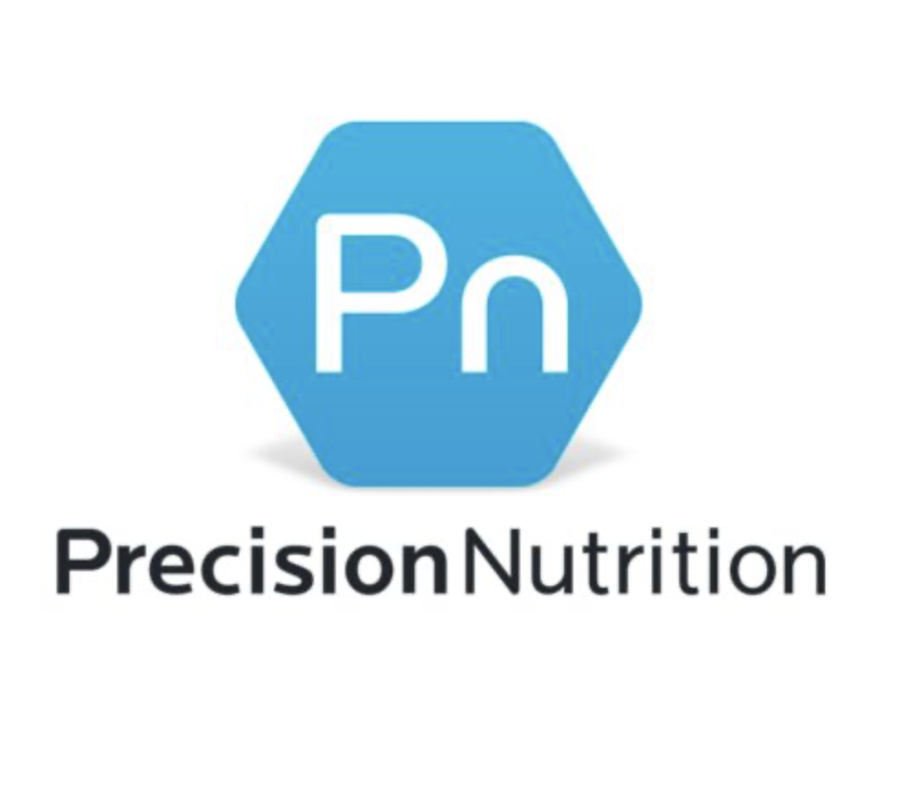Precision Nutrition logo featuring a blue hexagon with "Pn" and the text "Precision Nutrition," representing personalized nutrition guidance relevant to Bill Cunningham Fitness services.